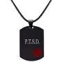 Mens Stainless Steel Customization Medical Alert Dog Tag Pendant Necklace Black,Free Engraved