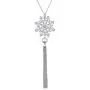 S925 Sterling Silver Snowflake Snow Long Sweater Chain Statement Tassel Fringe Necklace Pendant for Women Girl S925 Sterling Silver Snowflake Snow Long Sweater Chain Statement Tassel Fringe Necklace Pendant for Women Girl