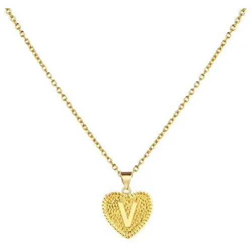 YANCHUN Gold Initial Necklace for Women Heart Pendant Initial Letter Necklaces Alphabet Monogram Necklaces for Girls Jewelry Gift