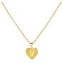 YANCHUN Gold Initial Necklace for Women Heart Pendant Initial Letter Necklaces Alphabet Monogram Necklaces for Girls Jewelry Gift