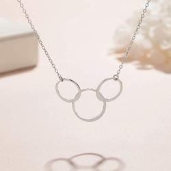 AnalysisyLove 30th Birthday Gifts for Women - Sterling Silver Infinity 3 Circle Necklace for Her 3 Decades Jewelry Gift Ideas