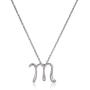 Sterling Silver Cursive Script Initial ''M'' Pendant Necklace, 18''