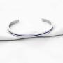 KUIYAI She Believed She Could So She Did Bangle Thin Blue Red Yellow Line Cuff for Women Female Officer Deputy Wife Police Office Gift Dispatcher Gift Firefighter Gift