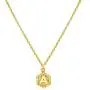 Gold Hexagon Initial Necklace for Girl,Letter A-Z Personlized Name Jewelry Engraved Alphabet Necklace for Teen Girls A