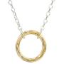 Gold Filled Sun on a 925 Sterling Silver Chain, Circle Full Moon Orbit Pendant on a Layered Necklace Double Circle Open Circle Generations Interlocking Infinity Hammered Pendant Dainty 14K Goldfilled Minimalist Simple for Mother Daughter Sister Granddaugh