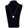AOLO Personalized Birthstone Initial A Necklace Engraved Disc Danity Pendant Necklaces Silver