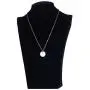 AOLO Personalized Birthstone Initial A Necklace Engraved Disc Danity Pendant Necklaces Silver