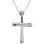 Mens S925 Sterling Silver Cross Pendant Necklace 24 Inches Silver Chain