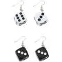 2 Pairs Dice Earring Contracted Sieve Disco Dancing Earrings Punk Resin Black White Cube Dice Casino Drop Earrings Funny Geometric 3D Dice Dangle Earrings for Women Girl Party Jewelry 2 Pairs Dice Earring Contracted Sieve Disco Dancing Earrings Punk Resin Black White Cube Dice Casino Drop Earrings Funny Geometric 3D Dice Dangle Earrings for Women Girl Party Jewelry