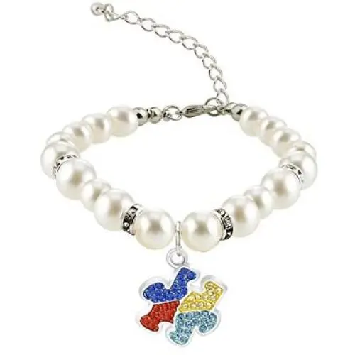 BAUNA Autism Awareness Bracelet Jigsaw Puzzle Piece Symbol Autism Awareness Jewelry for Autism Mom/Autism Teacher/Autistic Girl Asperger Awareness Gifts BAUNA Autism Awareness Bracelet Jigsaw Puzzle Piece Symbol Autism Awareness Jewelry for Autism Mom/Autism Teacher/Autistic Girl Asperger Awareness Gifts