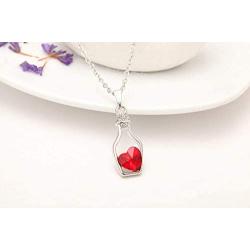 Comelyjewel Premium Quality Fashion Womens Jewelry Accessories, Drifting Bottle Glass Bottle Pendant Necklace for Women Girls red