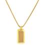 Geoffrey Beene Stainless Steel Mens Angled Edges Dog Tag Necklace