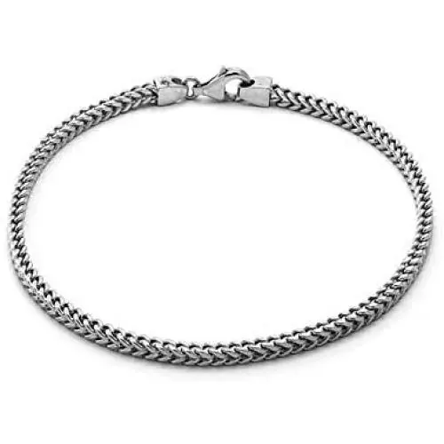Verona Jewelers Sterling Silver 2.5MM Solid Franco Square Box Link Rhodium Necklace Chain-925 Franco Chain 18-30 Verona Jewelers Sterling Silver 2.5MM Solid Franco Square Box Link Rhodium Necklace Chain-925 Franco Chain 18-30