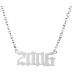 Birth Year Number Pendant Necklace for Women Girls Birthday Gift Charm Friendship Jewelry