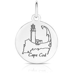 Unique Royal Jewelry Sterling Silver Ocean Side Necklace and Famous Lighthouse Pendant.