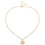 Ailiessy Circle Round Constellation Necklace Personalized Sunflower Flower Zodiac Pendant Necklace for Women Girls Trendy Jewelry Gifts