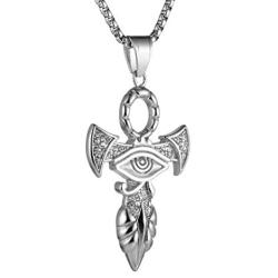 AsAlways Men & Women 18K Gold Eye of Horus Egypt Charm Jewelry Good Luck Success Amulet Friendship Cross pendant