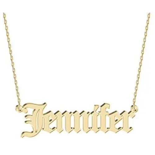 Joelle Jewelry Design Sterling Silver Name Necklace Personalized, 15 Fonts Style to Choose, Custom Made Womens Name Script Plate Pendant for Her