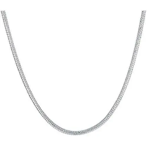 Zhiwen 5pcs 925 Sterling Silver 2MM Rope Chain Lobster Claw Clasp Necklace Jewelry For Men And Wome (24 Inch)