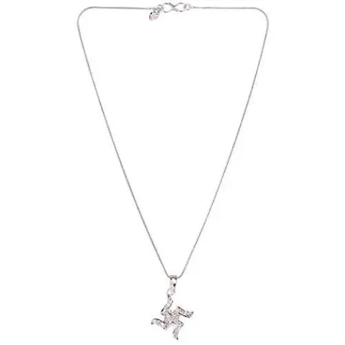 Efulgenz Pendant Chain Necklace India Hindu God Symbol Swastika Spiritual Good Luck CZ Jewelry Gift for Men Women Efulgenz Pendant Chain Necklace India Hindu God Symbol Swastika Spiritual Good Luck CZ Jewelry Gift for Men Women