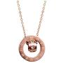 Titanium Steel Rose Gold Plated 14K Necklace Circle Cubic Zirconia Lucky necklace for Women and Girls Gifts