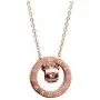 Titanium Steel Rose Gold Plated 14K Necklace Circle Cubic Zirconia Lucky necklace for Women and Girls Gifts