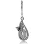 Silvershake Oval Shape Cabochon Stone or Shell 925 Sterling Silver Leaf Leverback Dangle Earrings Jewelry for Women or Teens