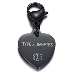 VNOX Free Engraving-Heart Shape Medical Alert ID Pendant Necklace/Keychain for Men Women,20 Inches Chain