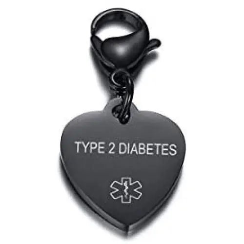 VNOX Free Engraving-Heart Shape Medical Alert ID Pendant Necklace/Keychain for Men Women,20 Inches Chain