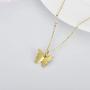 Yafeeso 14K Gold Butterfly Pendant Necklace Solid Gold Cute Small Tiny Little Butterfly Necklace Birthday Jewelry Gifts for Women Girls,16+2 Inch