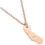Hazado California State Necklace California Moving Gift CA Map Pendant Charm Jewelry for Women Teens Rose Gold