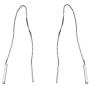 Sterling Silver 4-7.5 Tassel Long Threader Drop Earrings in 0.7mm Box Chain - Platinum or Rose Gold