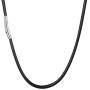 U7 2mm 3mm Black/Brown Leather Cord Necklace with Customizable Stainless Steel Clasp, Men Women Woven Wax Rope Chain for Pendant,Length 16'' 18'' 20'' 22'' 24'' 26'' 28'' 30''