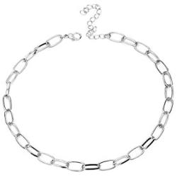 Cathercing Women Choker Necklace Chain Thin Link Necklace for Women Trendy Jewelry Necklaces Chains Punk (silver)