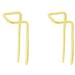 Minimalist double Piercing Earrings for Women Girls Men S925 Sterling Silver Bar Threader Dangle Drop Stud Tragus 2 Hole Lobe Bended Hook Fashion Personalized Hypoallergenic Jewelry Gold Plated