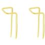 Minimalist double Piercing Earrings for Women Girls Men S925 Sterling Silver Bar Threader Dangle Drop Stud Tragus 2 Hole Lobe Bended Hook Fashion Personalized Hypoallergenic Jewelry Gold Plated