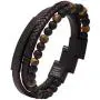 KC Premium Leather Beads Bracelet Men Engraved Inspirational Adjustable Magnetic Clasp Steel Wristband Braided Cuff Tiger-Eye Beaded Stone Bangle Gift for Him Black Brown Silver Gold KC Premium Leather Beads Bracelet Men Engraved Inspirational Adjustable Magnetic Clasp Steel Wristband Braided Cuff Tiger-Eye Beaded Stone Bangle Gift for Him Black Brown Silver Gold