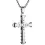HZMAN Mens Stainless Steel Cross Necklace Inlaid Cubic Zirconia Simple Fashion Pendant Gold Silver Black 22 + 2 Inch Chain HZMAN Mens Stainless Steel Cross Necklace Inlaid Cubic Zirconia Simple Fashion Pendant Gold Silver Black 22 + 2 Inch Chain