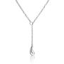 Trendy Teardrop Pear Shape Lariat Pendant Y Necklace For Women For Teen Polished 925 Sterling Silver