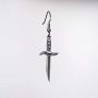 Gothic Dagger Sword Pirate Medieval Renaissance Silver Finish Dangle Earrings