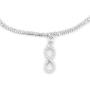 Vanbelle Sterling Silver Jewelry Beaded Multi Layer Chain Bracelet & Hanging Infinity Charm with Cubic Ziconia Stones and Rhodium Plated for Women and Girls