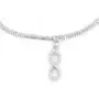 Vanbelle Sterling Silver Jewelry Beaded Multi Layer Chain Bracelet & Hanging Infinity Charm with Cubic Ziconia Stones and Rhodium Plated for Women and Girls