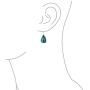 Large Shell Natural Genuine Gemstones Pear Shaped Teardrop Dangle Leverback Earrings For Women Teen 925 Sterling Silver