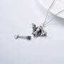 PEIMKO Heart Rose/Honeybee Key/Circle of Life Cremation Urn Necklace for Ashes Always In My Heart Memorial Jewelry