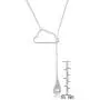 Beaux Bijoux Sterling Silver Italian High Polish Cloud w/Hanging Raindrop 16+2'' Lariat Necklace