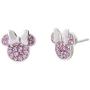 Disney Minnie Mouse Birthstone Jewelry for Women and Girls, Sterling Silver Pave Crystal Stud Earrings