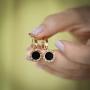 Donlin 18K Gold-plated Stainless Steel Black Earrings for Women