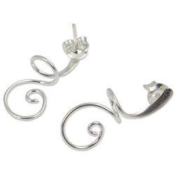 NOVICA .925 Sterling Silver Drop Earrings Lovely Spiral