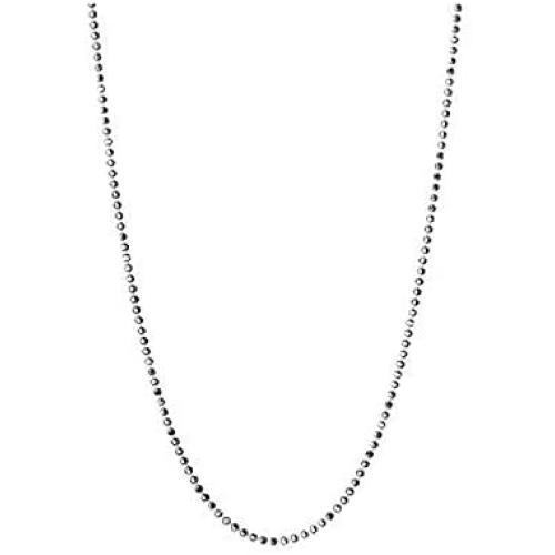 Pori Jewelers 925 Sterling Silver 1MM, 1.2MM, 1.5MM, 1.8MM, 2MM, 2.2MM, 3MM, 4MM, 5MM Diamond Cut Bead Chain Necklace - Made in Italy