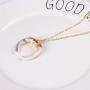 Jovono Boho Fashion Crescent Moon Pendants Necklaces Hammered Moon Necklace Jewelry for Women and Girls (Gold+Veins)